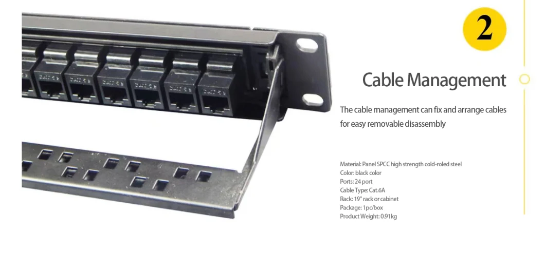 19′ 1u STP Blank Patch Panel 24 Ports RJ45 Keystone Jack Telecom Communication with Back Bar